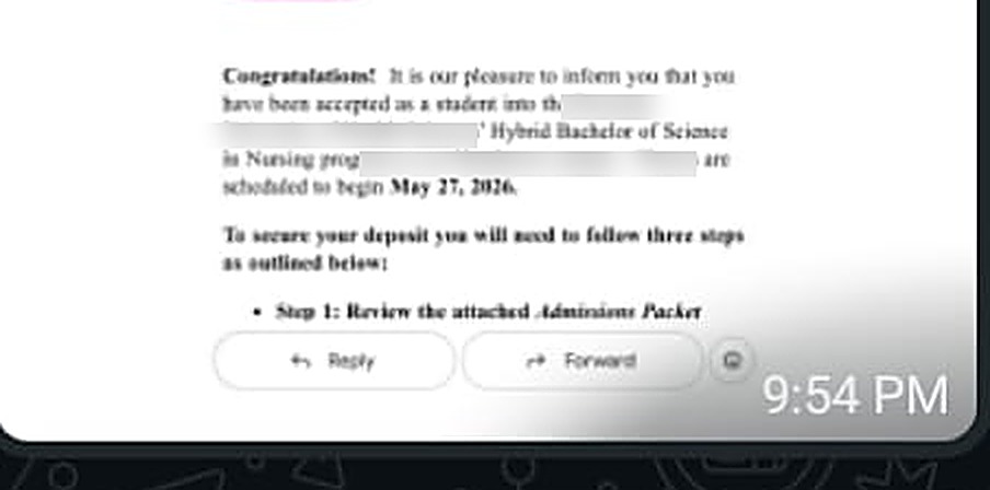 04 · The acceptance: client message